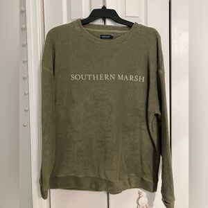 Southern Marsh Olive Green Terry Sweatshirt Size Large